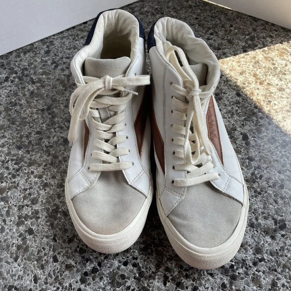 Madewell Sidewalk High Top‎ Skate Sneakers Colorblock Leather Suede Sz Men’s 6.5